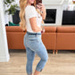 Judy Blue Laura Mid Rise Cuffed Skinny Capri Jeans Jeans