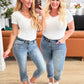 Judy Blue Laura Mid Rise Cuffed Skinny Capri Jeans Jeans