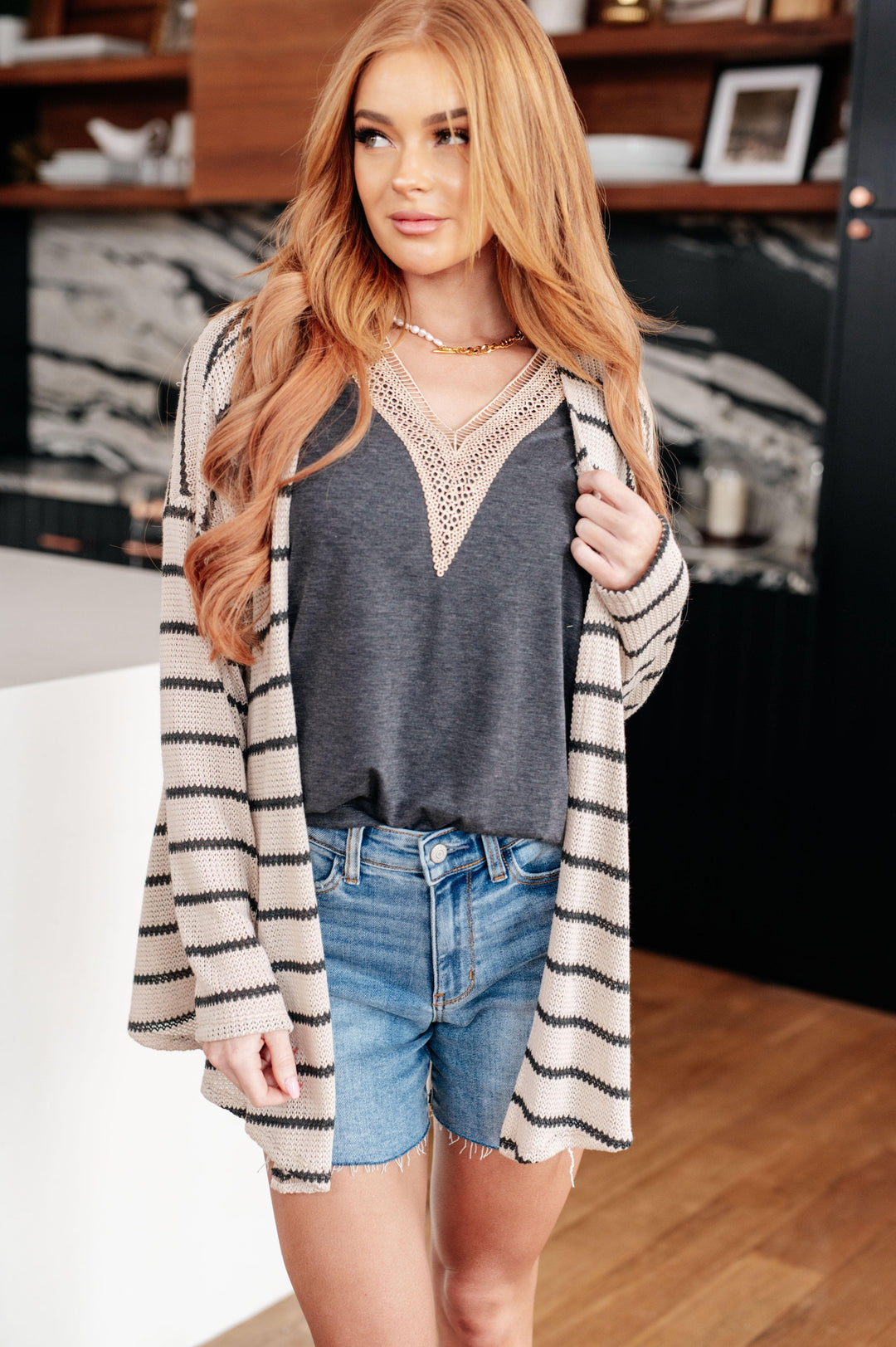 Weekend Adventure Striped Longline Cardigan Cardigans