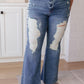 High Rise Heavy Destroyed Flare Jeans Jeans