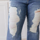 High Rise Heavy Destroyed Flare Jeans Jeans