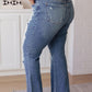 High Rise Heavy Destroyed Flare Jeans Jeans