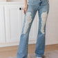 High Rise Heavy Destroyed Flare Jeans Jeans