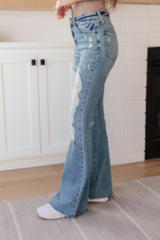 High Rise Heavy Destroyed Flare Jeans | Jeans Daverri Fashions