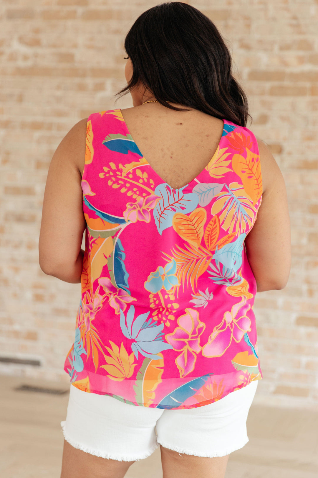 Love Me Like You Do Floral Sleeveless Blouse Shirts & Tops