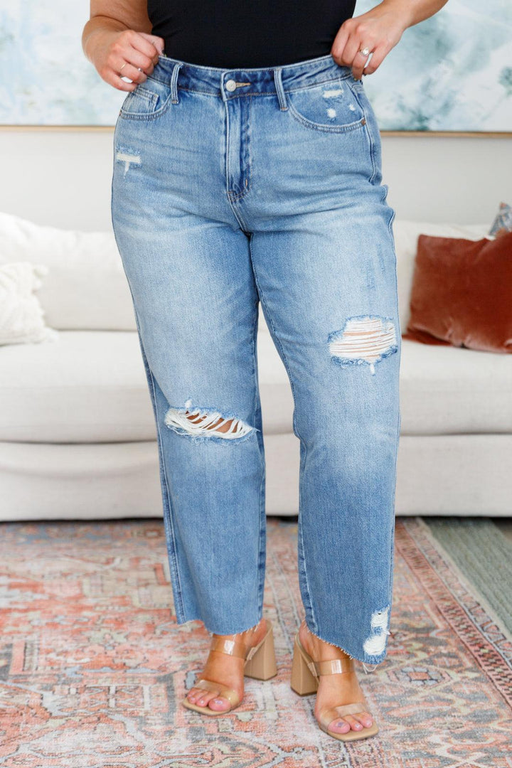 Plus High Rise Slim Straight Judy Blue Jeans Jeans