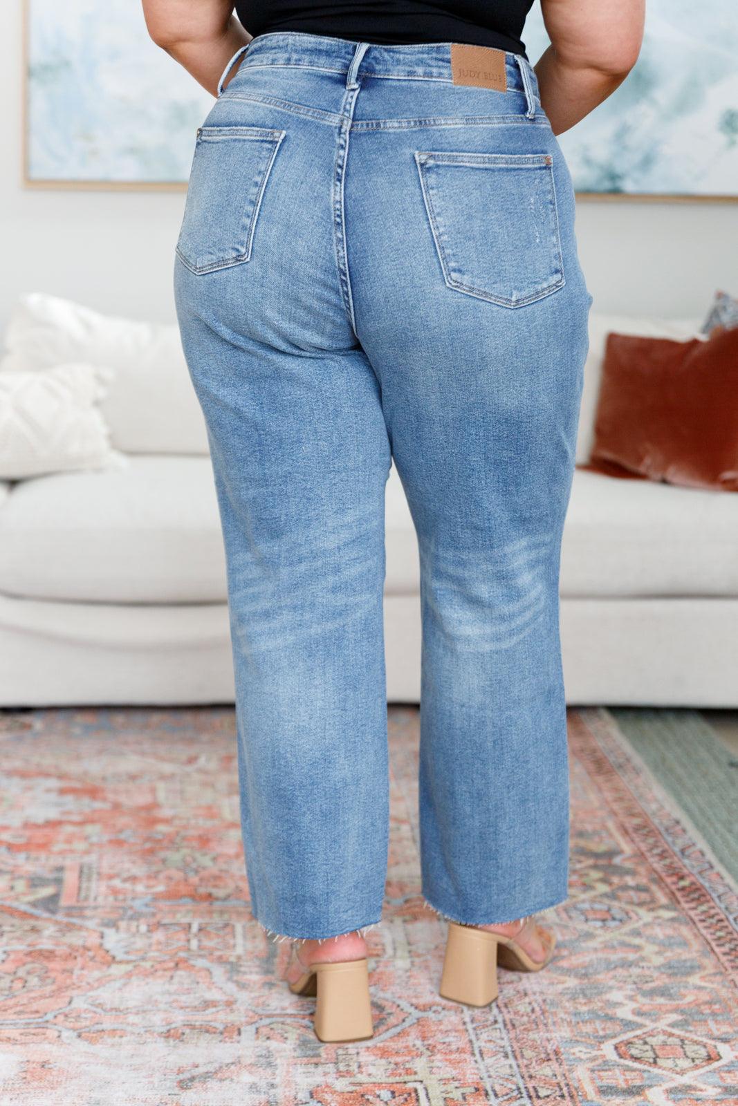 Plus High Rise Slim Straight Judy Blue Jeans Jeans