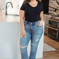 Judy Blue Destroyed Straight Jeans Jeans