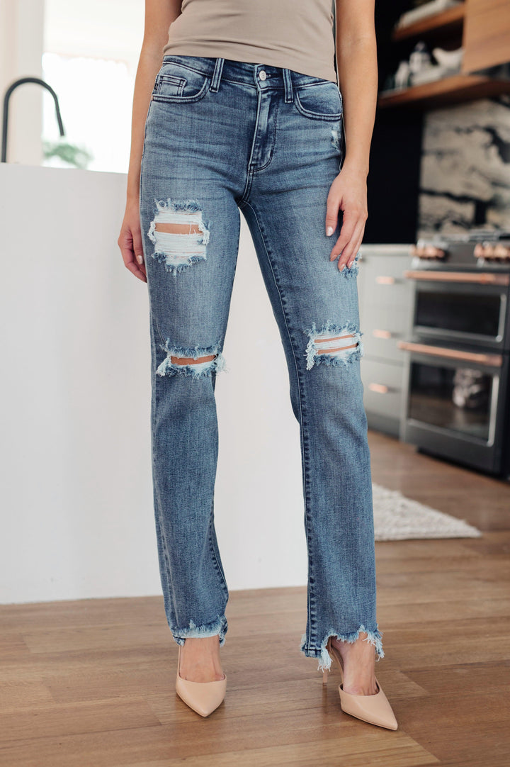 Judy Blue Destroyed Straight Jeans Jeans