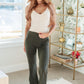 On the Move V Front Flare Leggings in Olive Bottoms