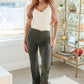 On the Move V Front Flare Leggings in Olive Bottoms