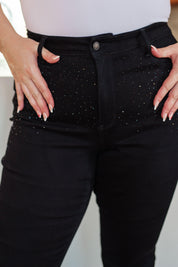 Judy Blue Black Slim Fit Rhinestone Jeans | Jeans Daverri Fashions