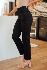 Judy Blue Black Slim Fit Rhinestone Jeans | Jeans Daverri Fashions