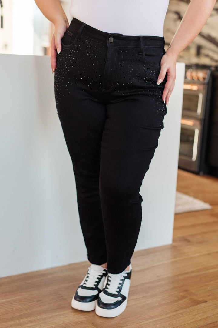 Judy Blue Black Slim Fit Rhinestone Jeans Jeans