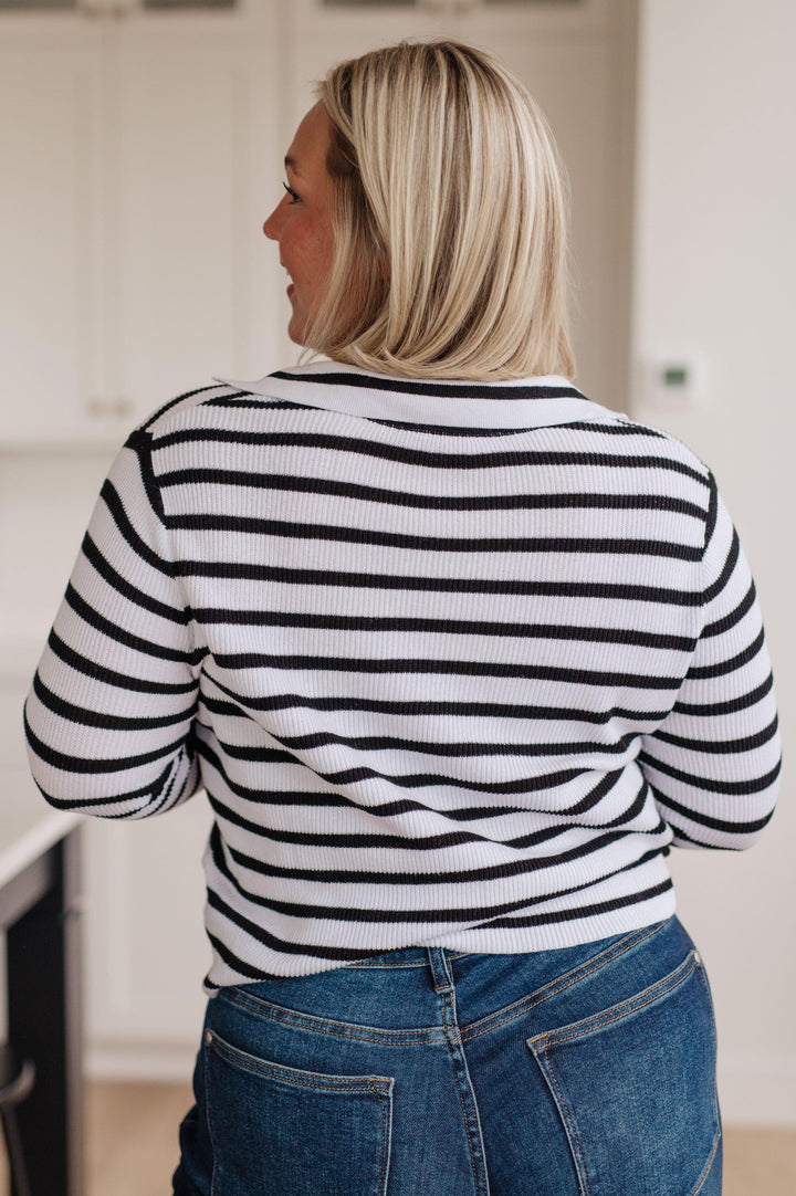 Self Improvement V-Neck Striped Sweater Sweaters