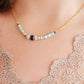 Lapis Lazuli Beaded Titanium Steel Necklace OS Gold Necklaces