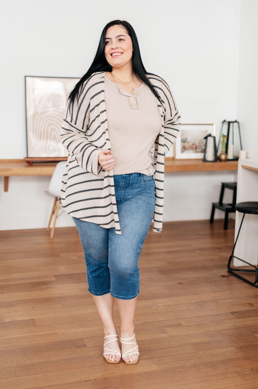 Weekend Adventure Striped Longline Cardigan Cardigans