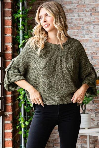 Veveret Rolled Half Sleeve Sweater Sweaters